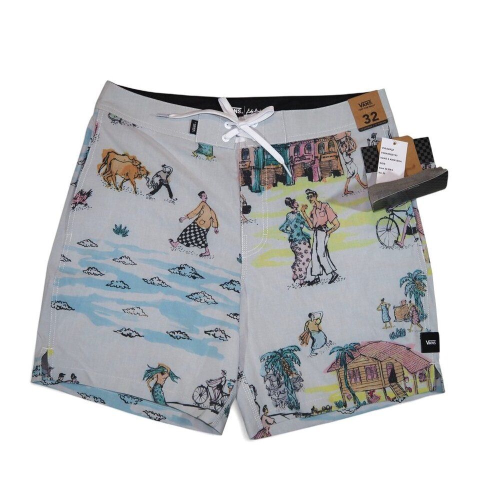 Vans x Kide‎ BOA Coastal Village Sample Board Shorts Men's 32 x 7 Multicolor